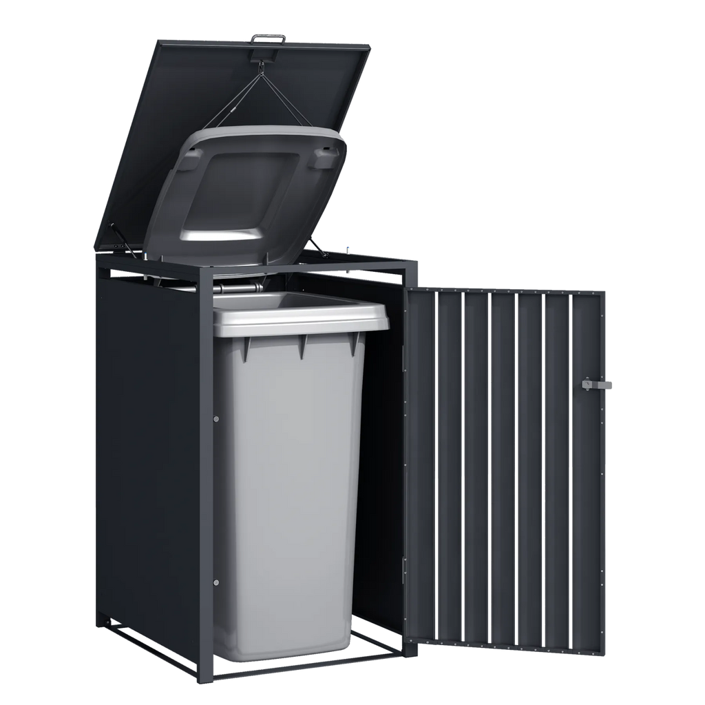 Anthracite Steel Wheelie Bin Store – Single