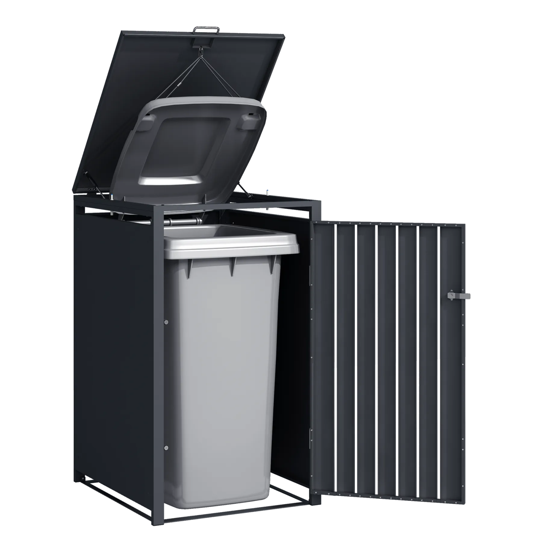 Anthracite Steel Wheelie Bin Store – Single