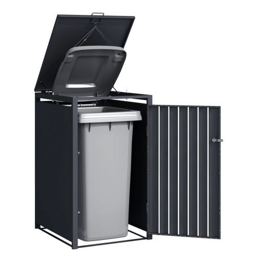 Anthracite Steel Wheelie Bin Store – Single