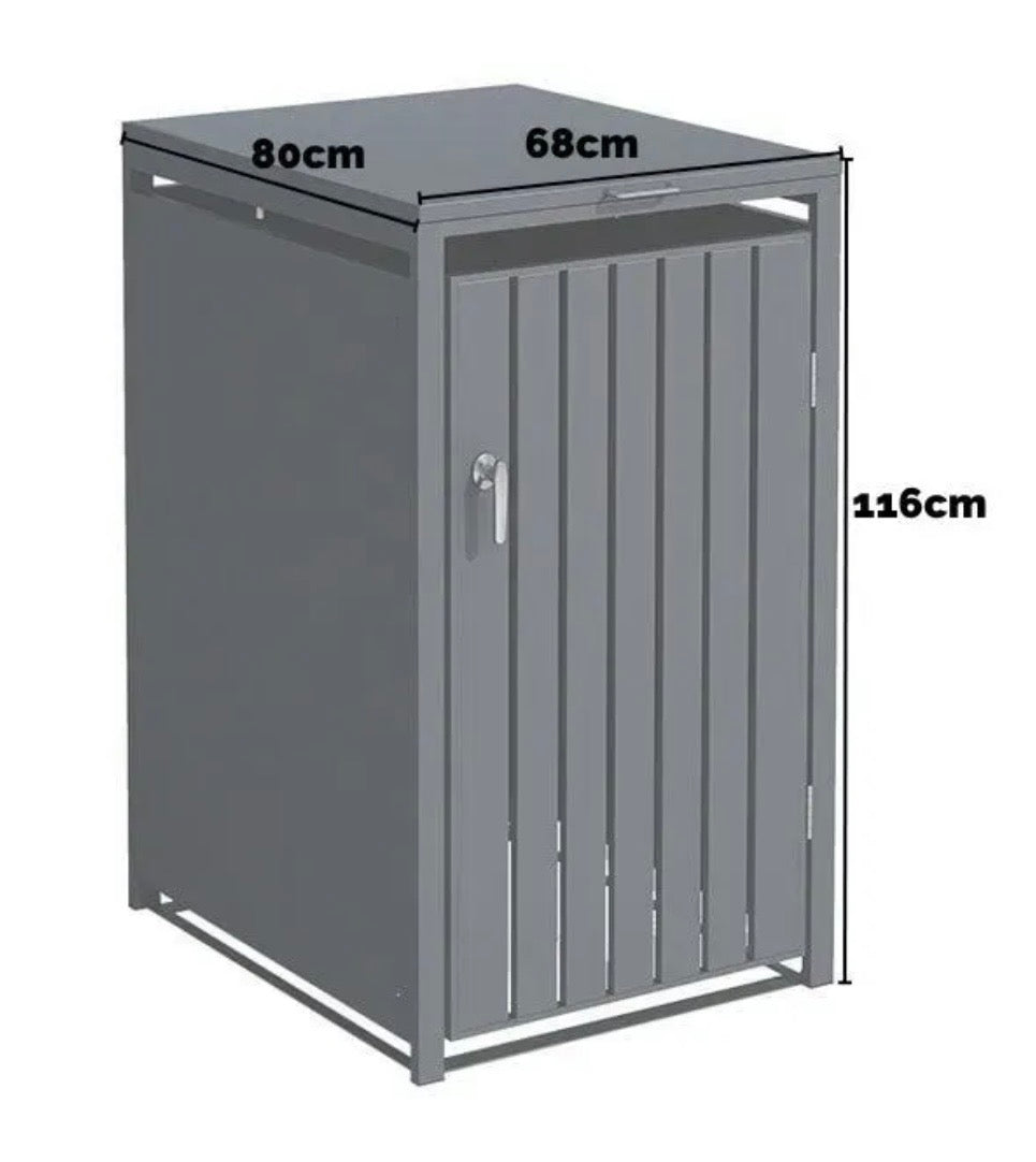 Anthracite Steel Wheelie Bin Store – Single