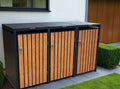 Teak Effect Triple Wheelie Bin Store – No Planter
