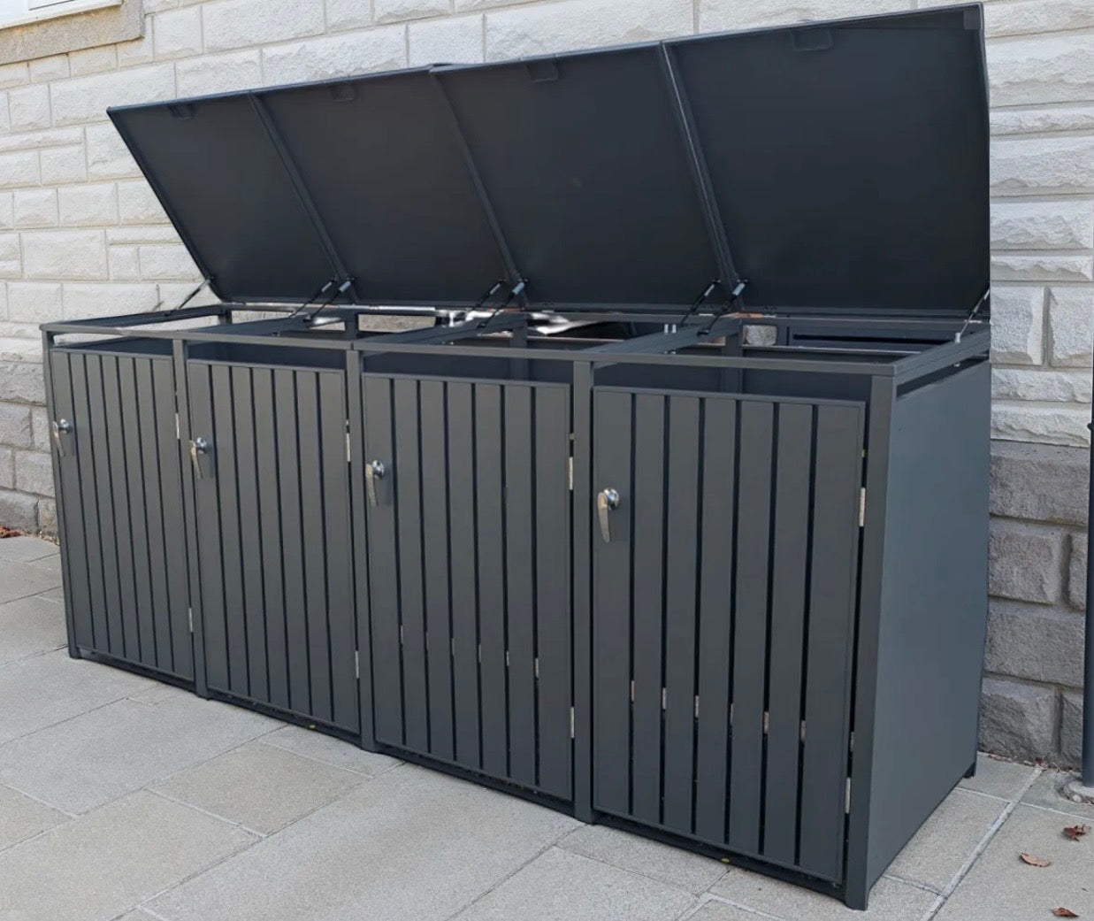 Anthracite Steel Wheelie Bin Store – Quad
