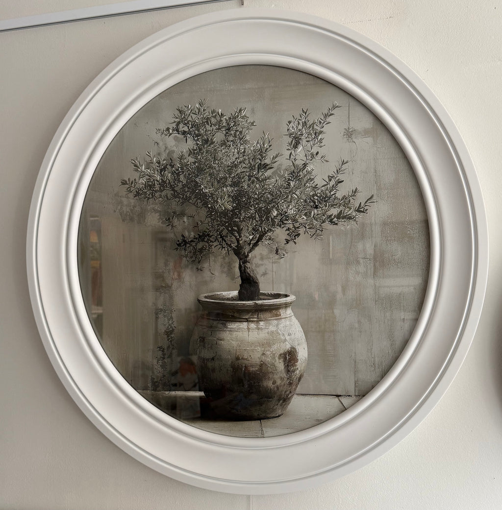 Olive Tree – Circular Framed Print 96cm