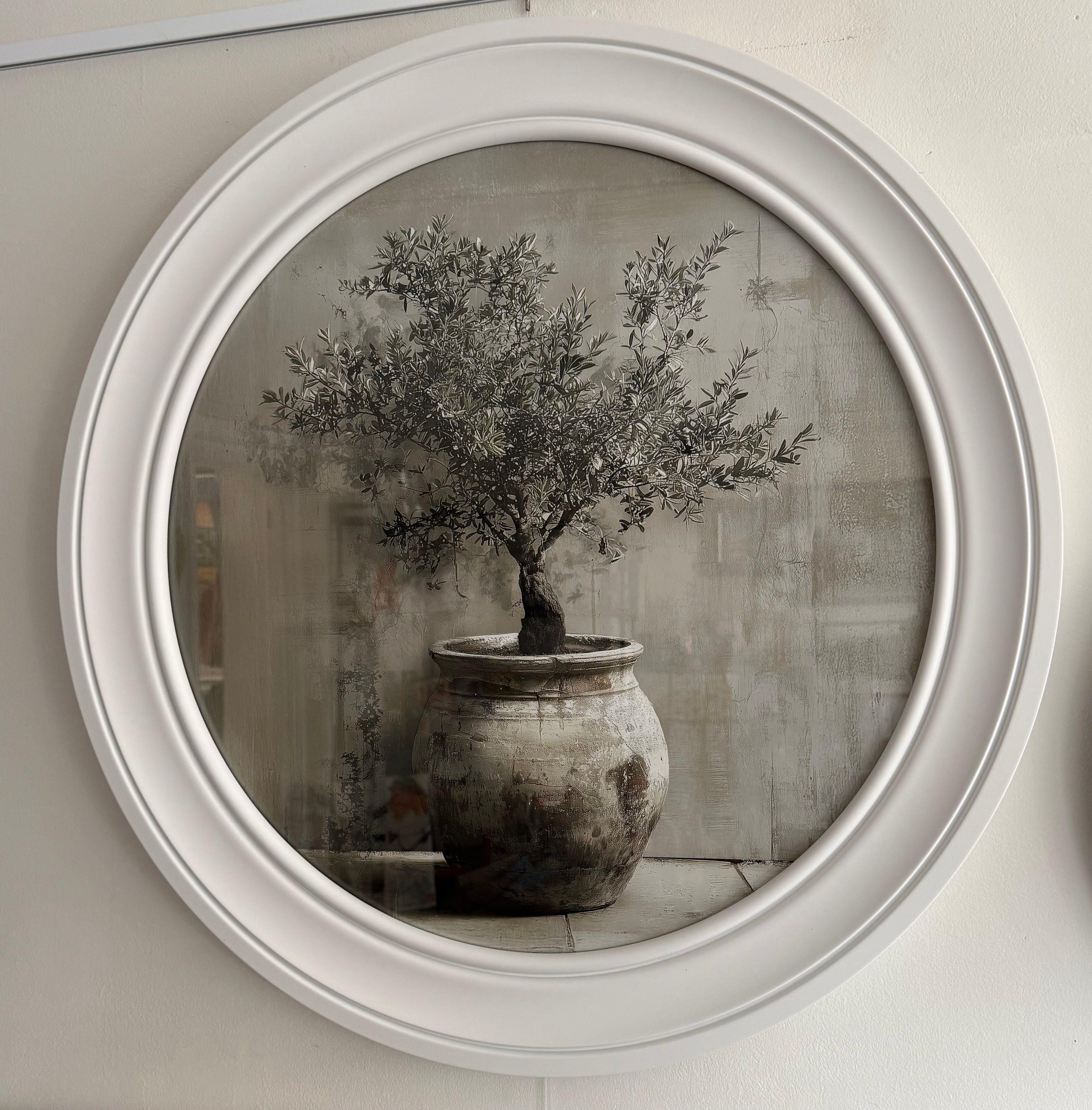 Olive Tree – Circular Framed Print 96cm