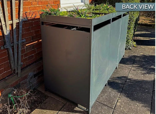 Anthracite Steel Planter Top Wheelie Bin Store – Quad